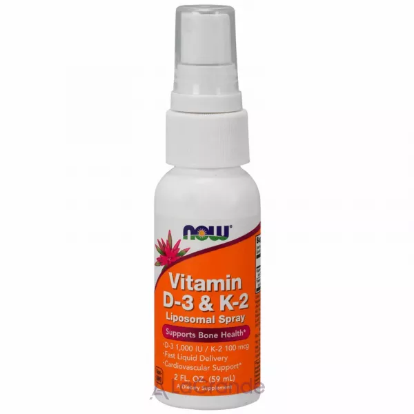 Now Foods Vitamin D3 & K2 Liposomal Spray ³���� �3 �� �2, 1000 ��/100 ���, ������������ �����