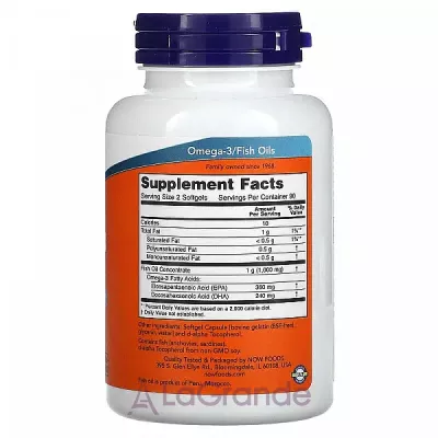 Now Foods Omega-3 Mini Gels 180 EPA/120 DHA -3, 180 / 120 