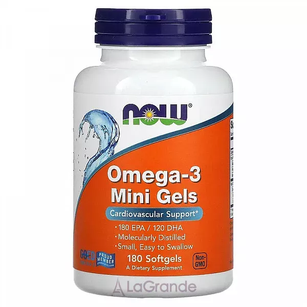 Now Foods Omega-3 Mini Gels 180 EPA/120 DHA �����-3, 180 ���/ 120 ���