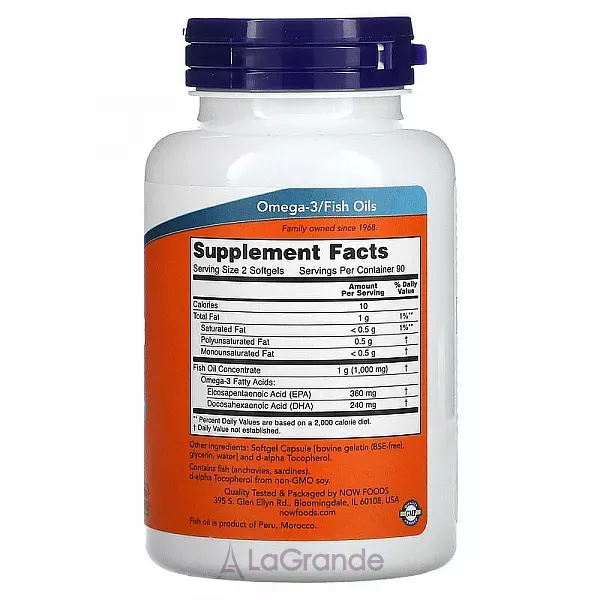Now Foods Omega-3 Mini Gels 180 EPA/120 DHA �����-3, 180 ���/ 120 ���
