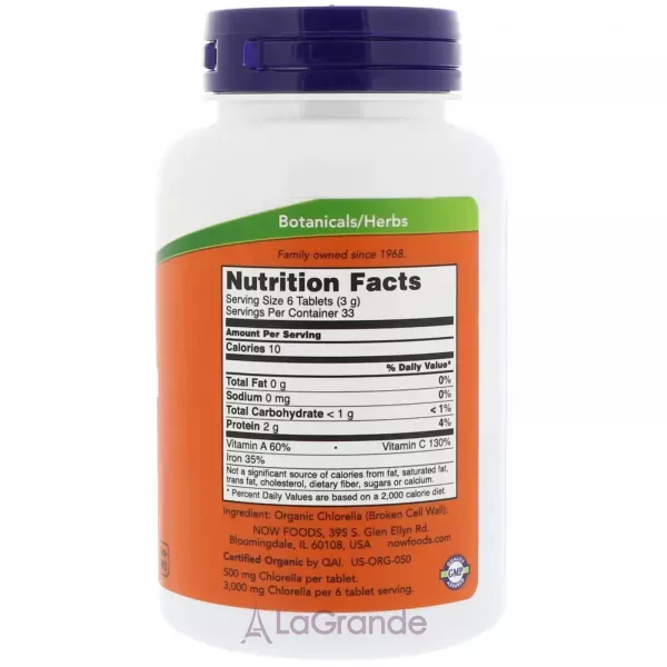 Now Foods Chlorella 500 mg ������� ���������, 500 ��