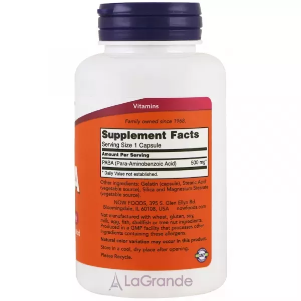 Now Foods PABA 500 mg ���� (����-������������ �������) 500 ��