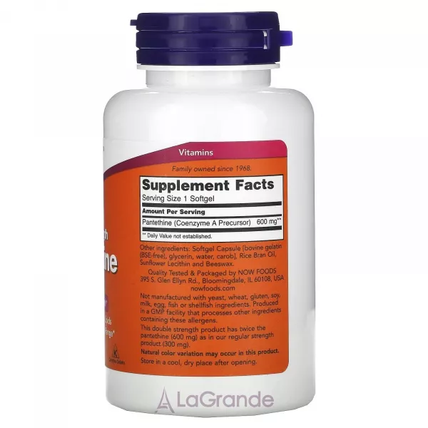 Now Foods Pantethine 600 mg ��������, ������� ����, 600 ��