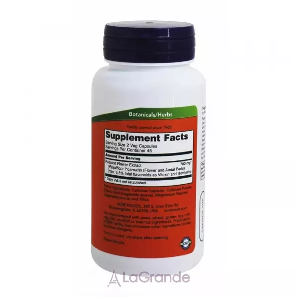 Now Foods Passion Flower 350 mg ���������� ��� ���������� (�������� ����), 350 ��