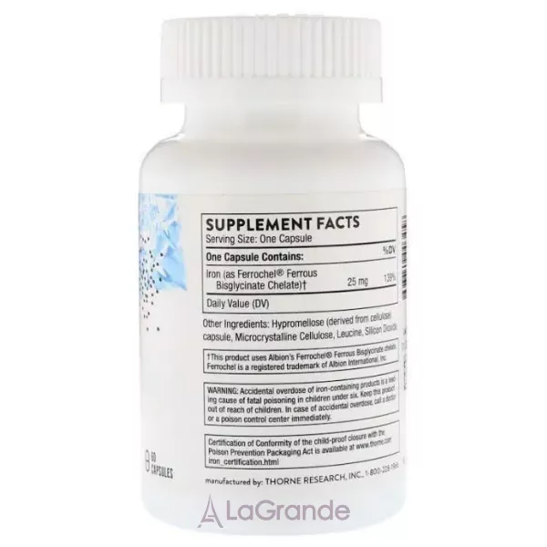 Thorne Research Iron Bisglycinate ����� � ��������