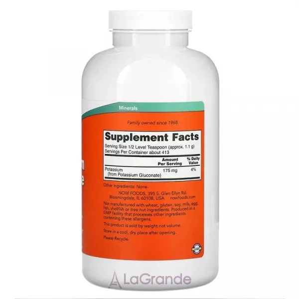 Now Foods Potassium Gluconate Pure Powder ���� ��������, ������� (�������� ������������� ������� �� ����������� ��, ������ ����������� �'������� ����������)