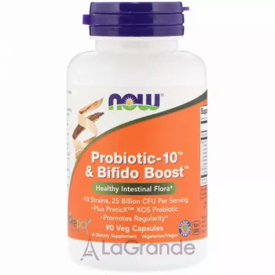 Now Foods Probiotic-10 & Bifido Boost -10  Bifido Boost, 25  