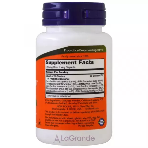 Now Foods Probiotic-10 50 Billion ���������-10, 50 ���� ���