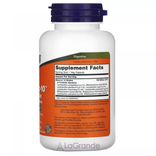 Now Foods Probiotic-10 100 Billion ����������-10, 100 ���� ���