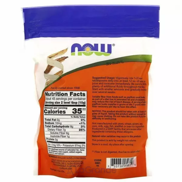 Now Foods Whole Psyllium Husks �������� �����������, ���� (�������� ������'� ���������)