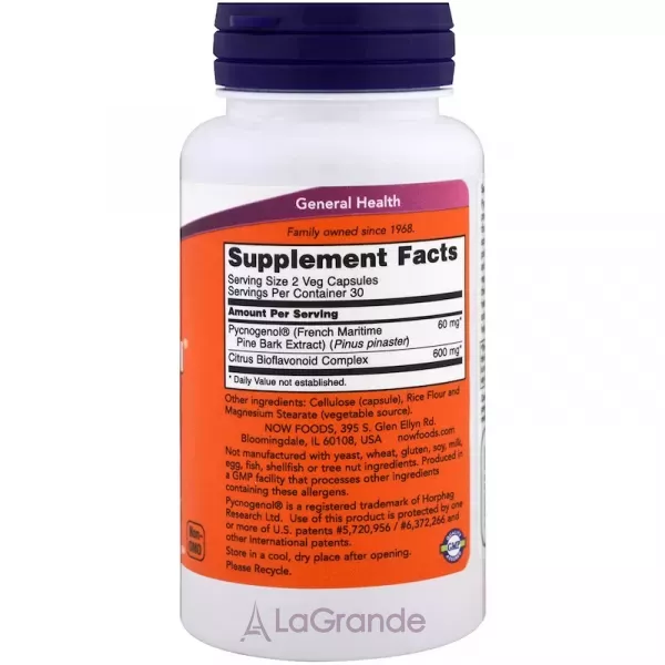 Now Foods Pycnogenol 30 mg ����������, 30 �� (������������)