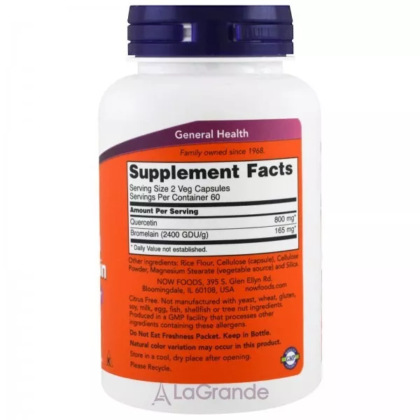 Now Foods Quercetin with Bromelain ����������� ������� 
