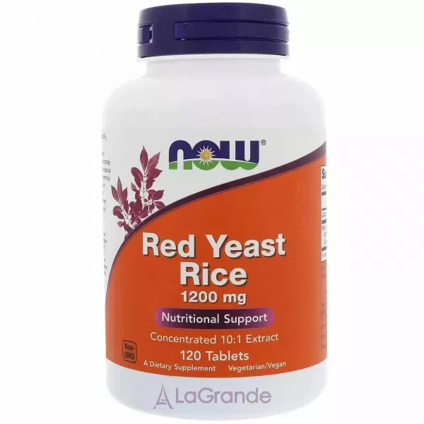 Now Foods Red Yeast Rice 1200 mg �������� ��������� ���, 1200 ��