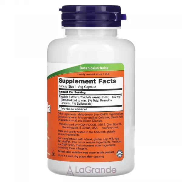 Now Foods Rhodiola 500 mg ������ ������, 500 �� (���������)