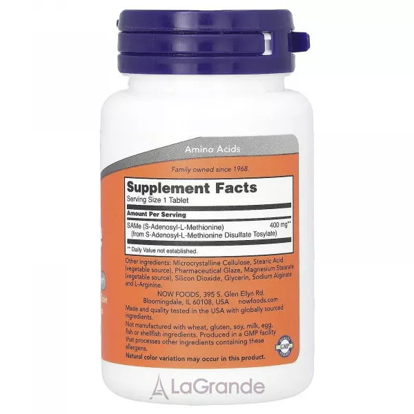 Now Foods SAMe 400 mg S-��������-L-�������, 400 �� (�������� ������� �������)