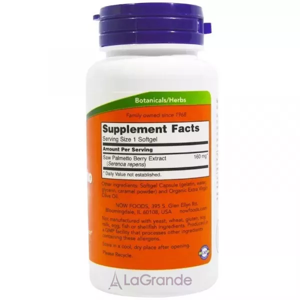 Now Foods Saw Palmetto Extract 160 mg �� ��������� ��������, 160 �� (�������� ������'� ��������)