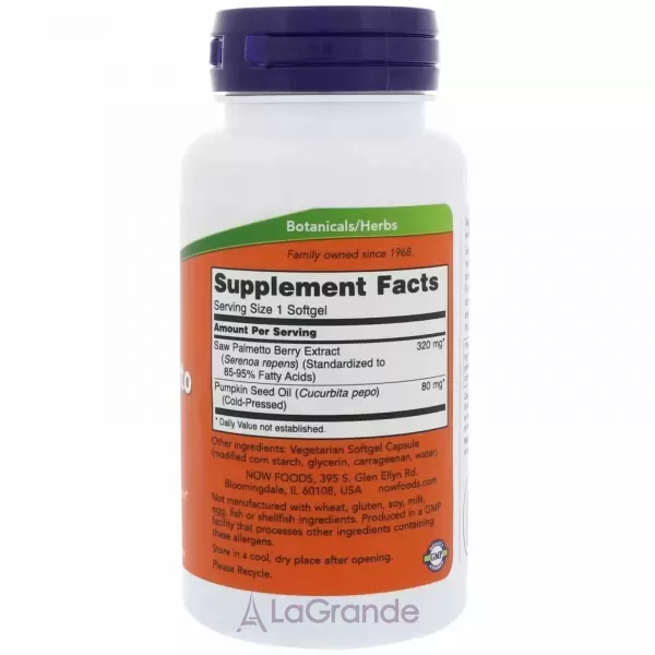 Now Foods Saw Palmetto Extract 320 mg �� ��������� ��������, 320 �� (�������� ������'� ��������)