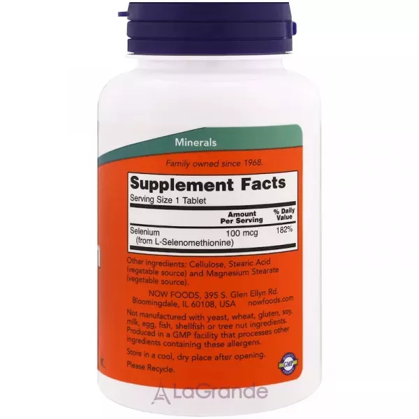 Now Foods Selenium Yeast Free 100 mcg ����� ��� ������, 100 ���