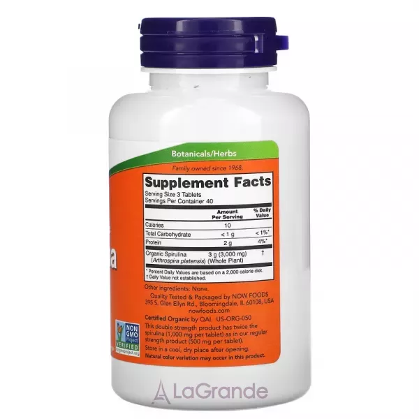 Now Foods Spirulina 1000 mg ����������� ������� 