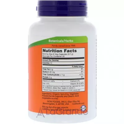 Now Foods Spirulina 500 mg  , 500 