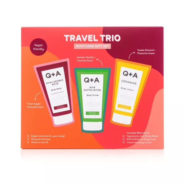 Q+A Travel Trio Bodycare Gift Set (gel/cl/50ml+scr/ex/50ml+body/lot/50ml) ������������ ���� ��� ������� �� ����