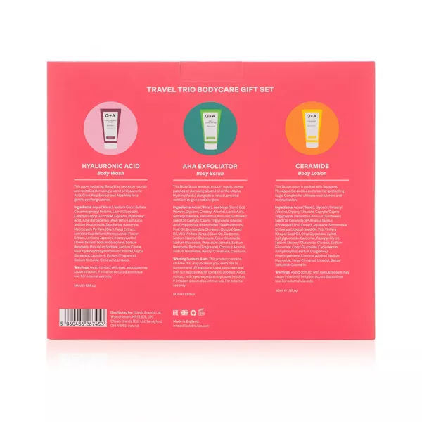 Q+A Travel Trio Bodycare Gift Set (gel/cl/50ml+scr/ex/50ml+body/lot/50ml) ������������ ���� ��� ������� �� ����