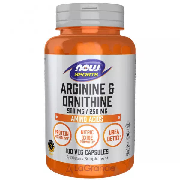 Now Foods Sports Arginine & Ornithine ������ �� �������, 500 ��/250 ��
