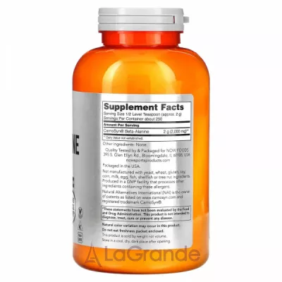 Now Foods Beta-Alanine Powder -, 