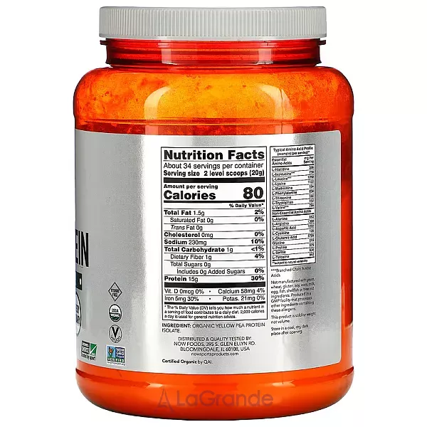 Now Foods Organic Pea Protein ��������� ������, ���������� �������, ��� �����