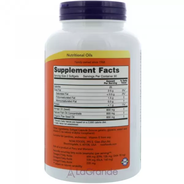 Now Foods Super Omega 3-6-9 1200 mg ����� ����� 3-6-9, 1200 ��