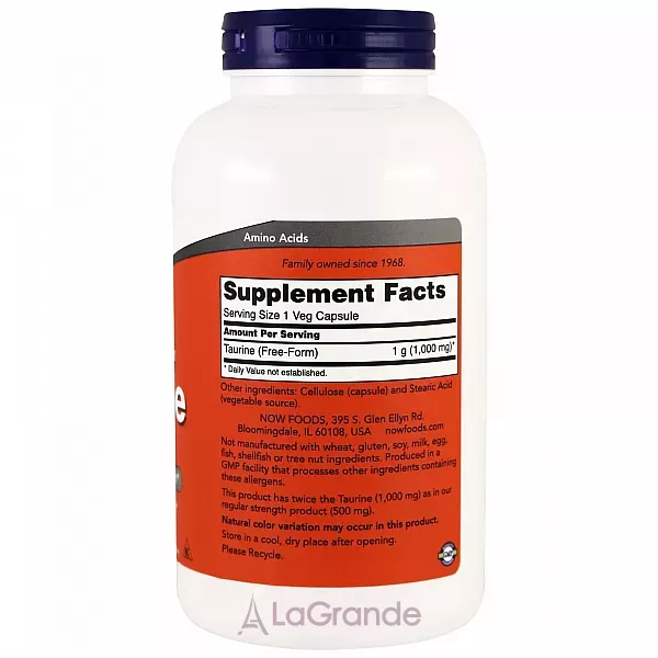 Now Foods Double Strength Taurine 1000 mg ������ ������� ����, 1000 ��