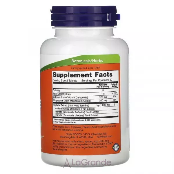 Now Foods Triphala 500 mg �������, 500 �� (�������� �� ��������, �������� ���������)