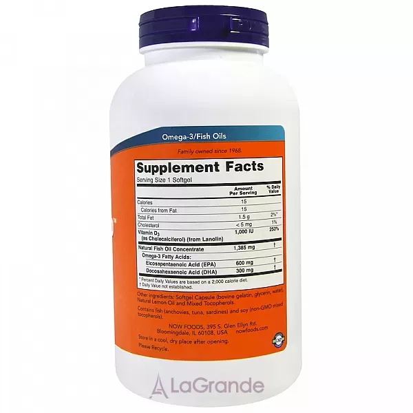 Now Foods Ultra Omega 3-D ������ �����-3 + ����� �3