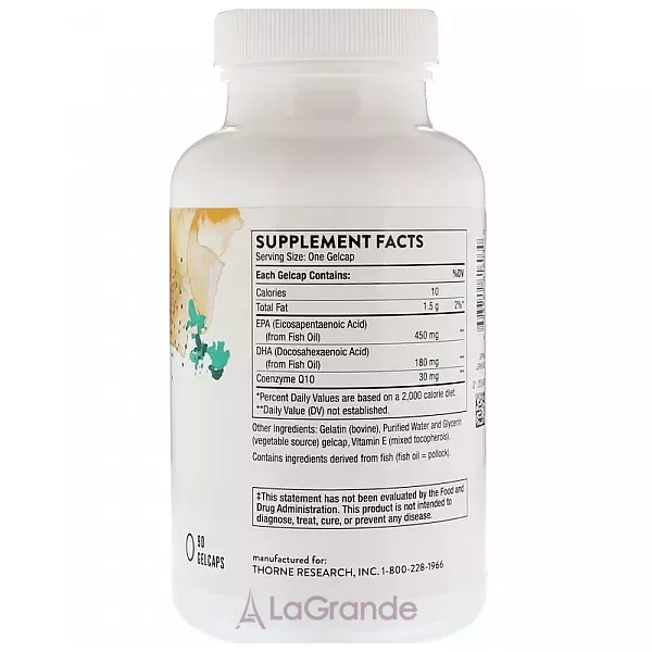 Thorne Research Omega-3 with CoQ10 �����-3 � ��������� Q10 � ��������