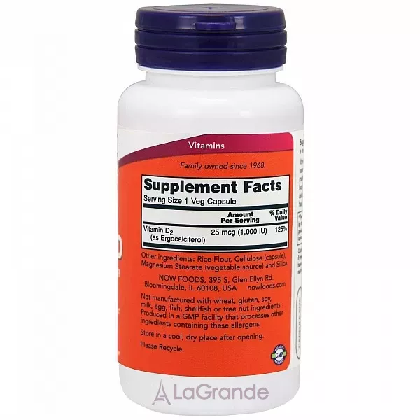 Now Foods Vegetarian, Dry Vitamin D 1000 IU ³���� D2 �����, 1000 ��