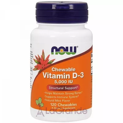 Now Foods Chewable Vitamin D3 5000 IU  3, 5000 ,     