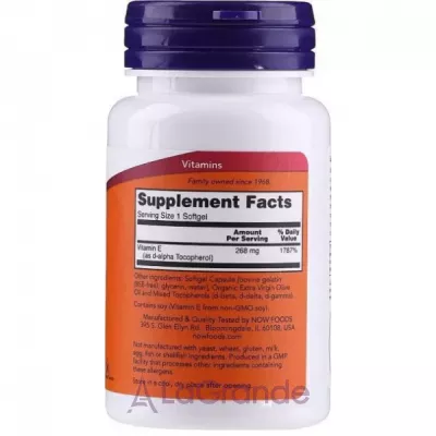 Now Foods Vitamin E-400 ³ E   , 400 