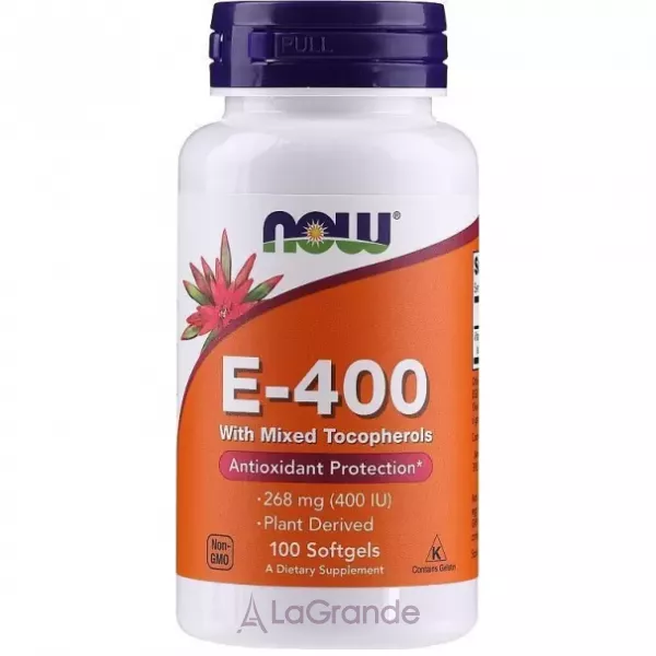 Now Foods Vitamin E-400 ³���� E � �������� ������������, 400 ��
