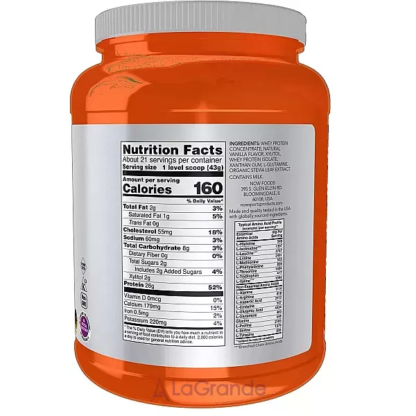 Now Foods Whey Protein Creamy Vanilla ������������ ������� �� ������ �������� ������
