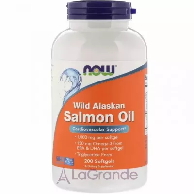 Now Foods Wild Alaskan Salmon Oil 1000 mg  , 1000 