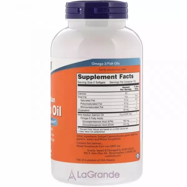 Now Foods Wild Alaskan Salmon Oil 1000 mg ����� ������, 1000 ��