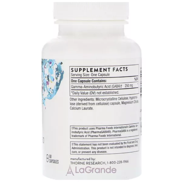 Thorne Research PharmaGABA-250 �����-������������� ������� 250 �� � ��������