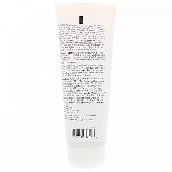 Now Foods Solutions Glucosamine, MSM & Arnica Liposome Lotion ���������� ������ � ������������, ��� � �������
