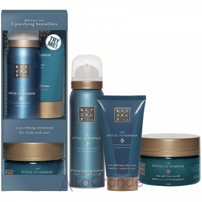 Rituals The Ritual of Hammam Trial Set  (foam/sh/gel/50ml + b/cr/70ml + b/scrub/125g)