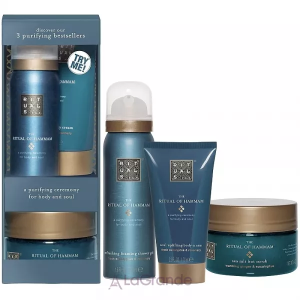 Rituals The Ritual of Hammam Trial Set ����� (foam/sh/gel/50ml + b/cr/70ml + b/scrub/125g)