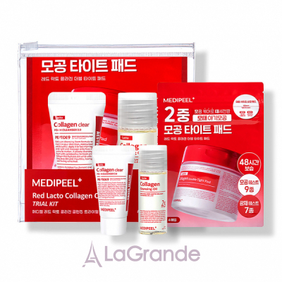 Medi-Peel Red Lacto Collagen Cleansing Trial Kit (f/oil/20ml+f/cl/15ml+f/disks/4pcs)         