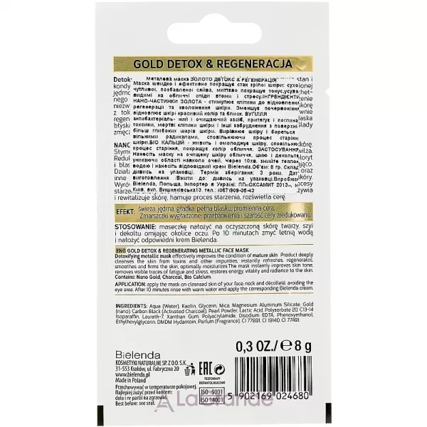 Bielenda Gold Detox ����� � ����������� �������� ��� ������ � �������������� ����