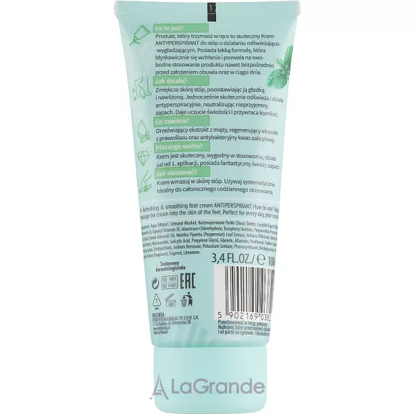 Bielenda Minty Fresh Foot Care Antiperspirant Refreshing & Smoothing Cream ����-�������������� ��� ���, ���������� � ��������������