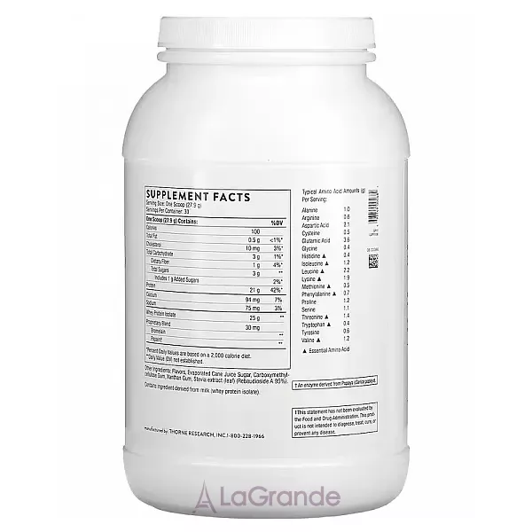 Thorne Research Whey Protein Isolate Vanilla ������������ ������� ������  �� ������ ������