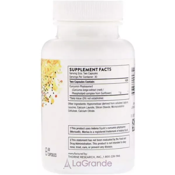 Thorne Research  Curcumin Phytosome 1000 mg �������� ��������� 1000 �� � ��������